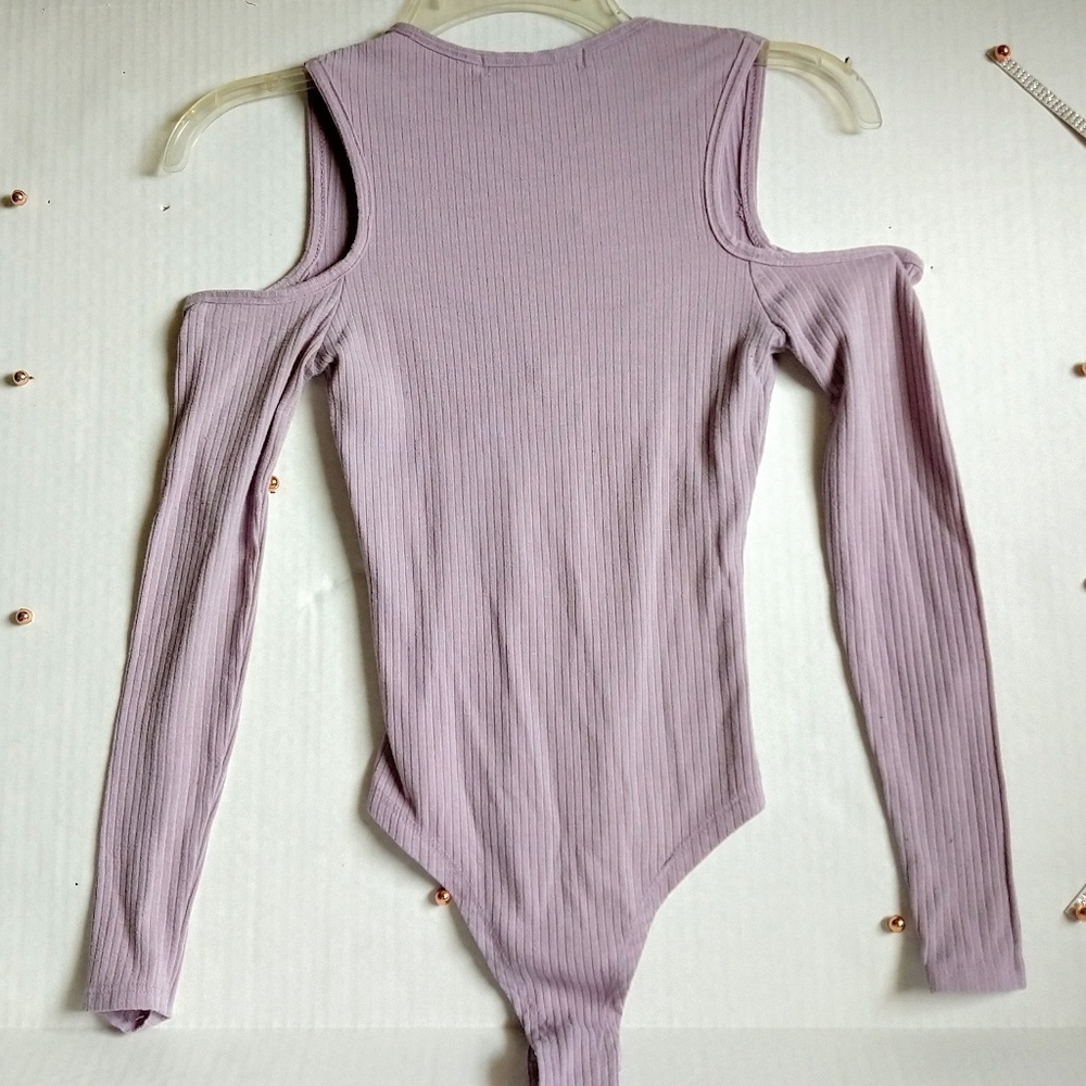 Urban Heritage Cold Shoulder Low Cut Bodysuit - Picture 2 of 6